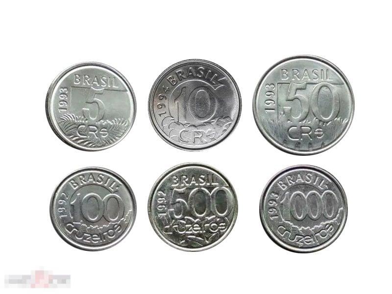 Набор из 6-ти монет Бразилии 1992-1994 гг.