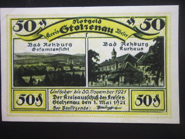 ГЕРМАНИЯ НОТГЕЛЬД    50  ПФЕННИГОВ        STOLZENAU a. d. Weser