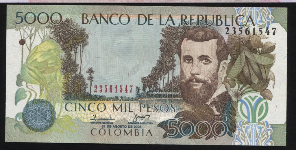 Колумбия 5000 песо 2008 UNC пресс 547