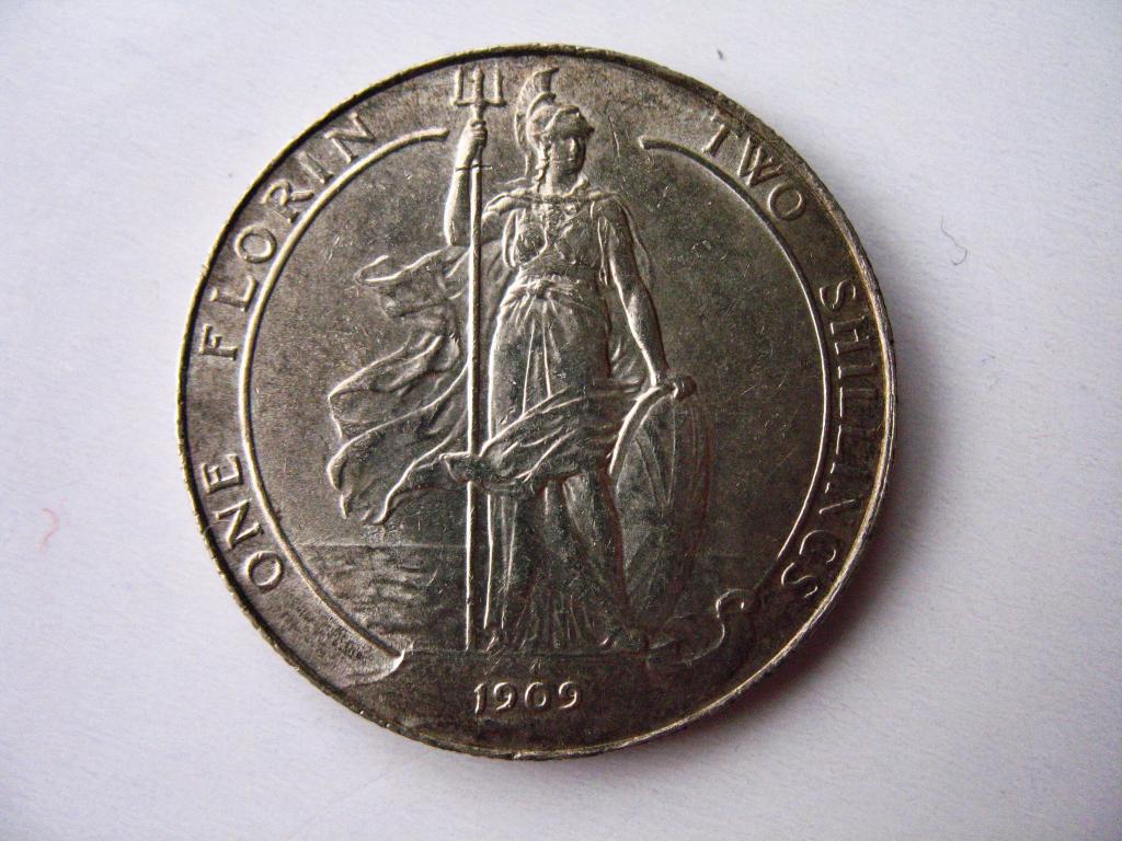 2 шиллинга 1 флорин 1909 года Великобритания AU-UNC штемпельный блеск