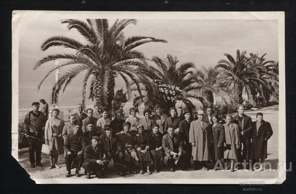 фото 1965 Гагра пальмы отдыхающие р-р 182х115 мм Сочи