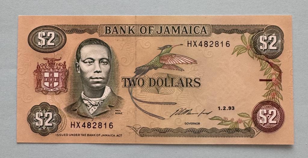 Ямайка. 2 доллара. 1993. UNC.