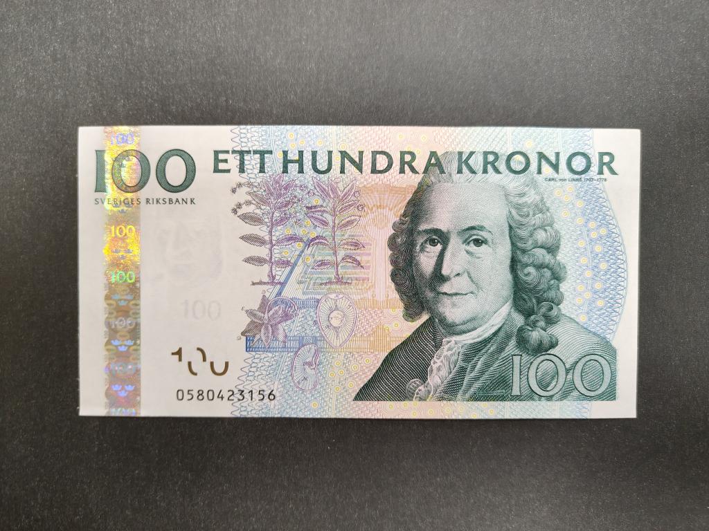 100 крон, Швеция, 2010 год, UNC, 0580423156