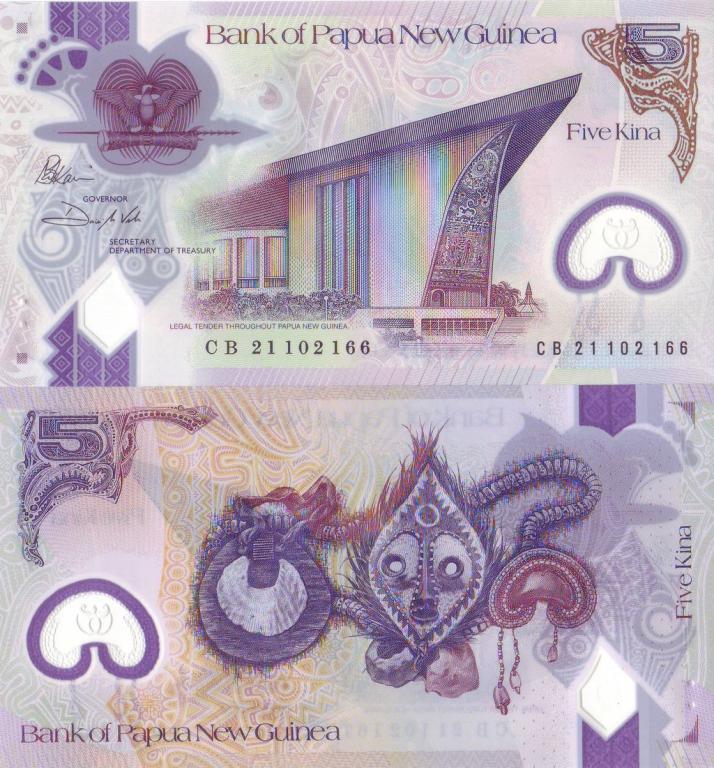 Папуа-Новая Гвинея 5 кина 2021 P51c полимер unc