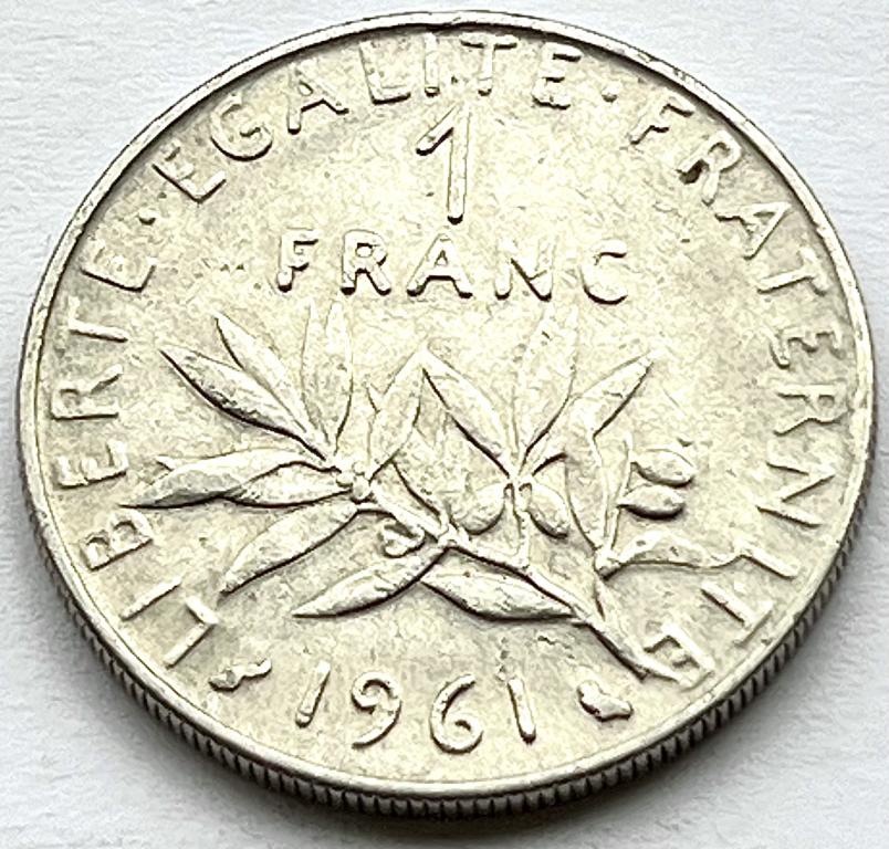 ФРАНЦИЯ 1 ФРАНК 1961 ГОД (А 2)