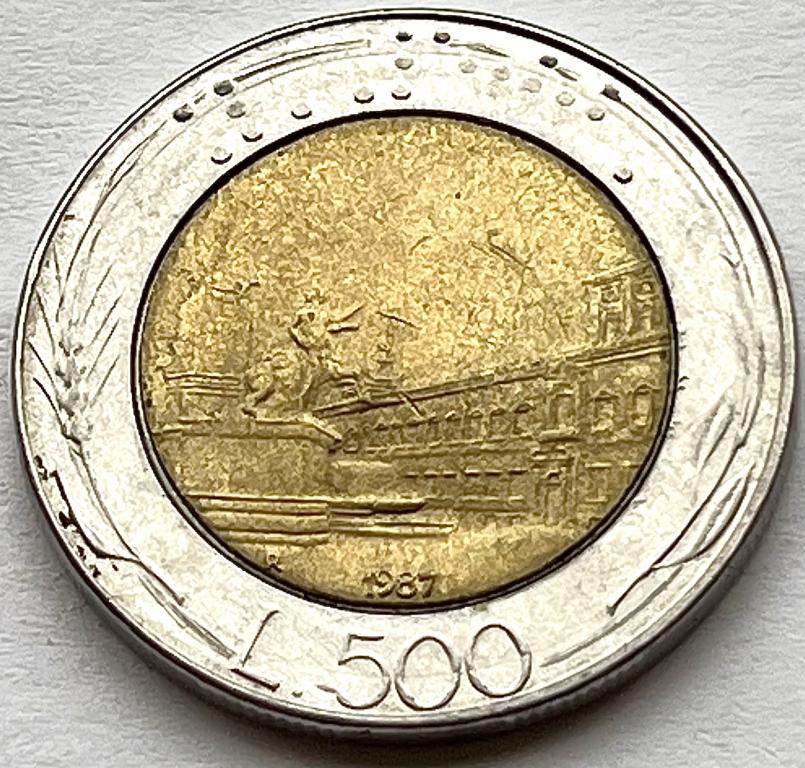 ИТАЛИЯ 500 ЛИР 1987 ГОД (А 1)