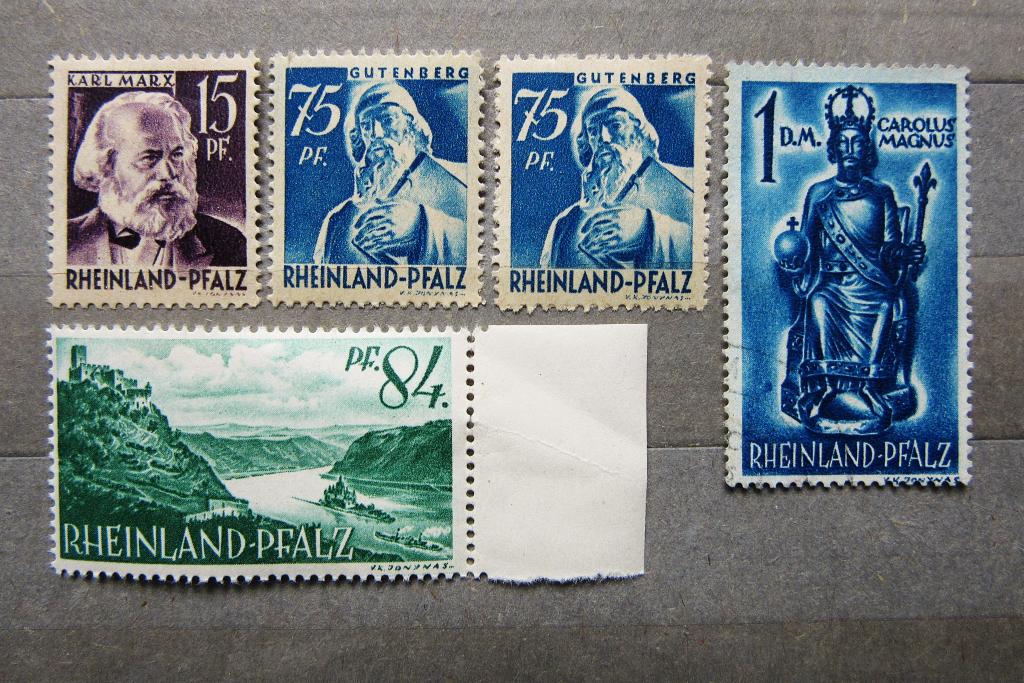 Германия 1948 г. Французская зона оккупации Рейнланд-Пфальц 5м. сер.