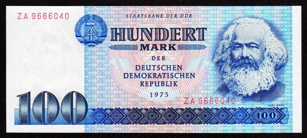 Германия ГДР 100 марок 1975 год.. Серия замещения ZА...пресс UNC