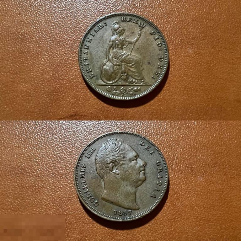 1 ФАРТИНГ 1837 ⚡️ Великобритания ⚡️ КМ# 705 • aUNC • В коллекцию