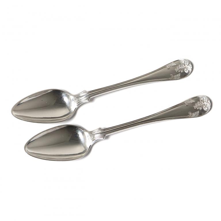 Серебряные чайные ложки, 2 шт. Швеция, 1865 год