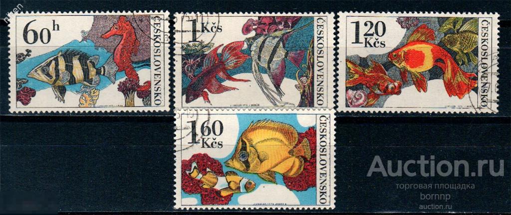 ЧССР ЧЕХОСЛОВАКИЯ МОРСКАЯ ФАУНА АКВАРИУМНЫЕ РЫБКИ 43-5-176