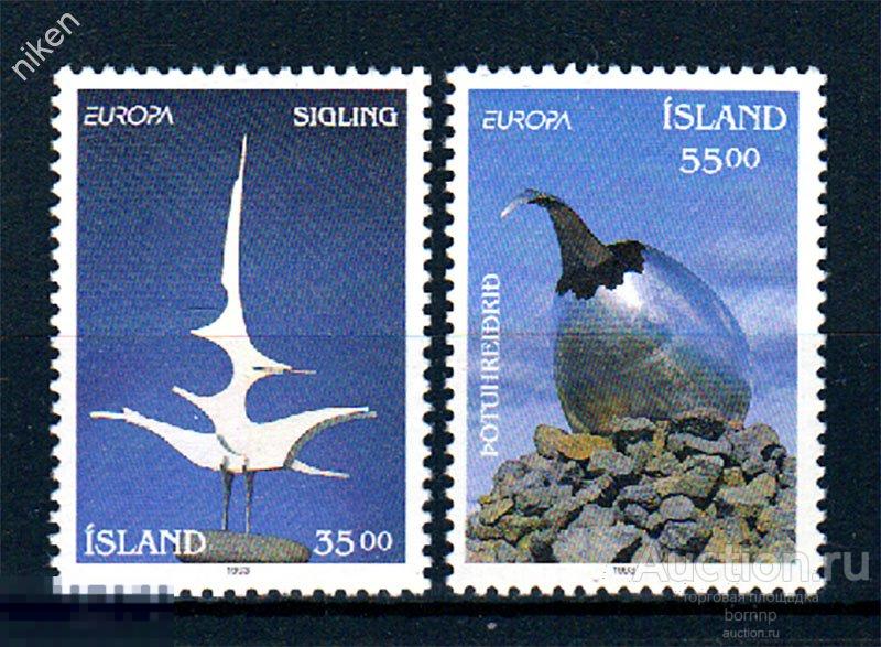 ИСЛАНДИЯ 1993 ЕВРОПА СЕПТ СОВРЕМЕННОЕ ИСКУССТВО СКУЛЬПТУРА MI-786-787 47-2-115