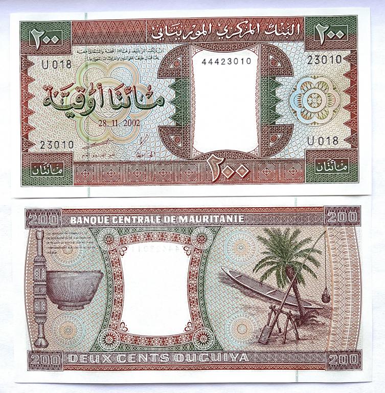 МАВРИТАНИЯ 200 УГИЯ 2002 ГОД UNC