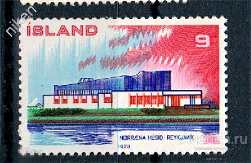 ФИНЛЯНДИЯ 1973 СТОЛИЦА ИСЛАНДИИ РЕЙКЬЯВИК  СЕВЕРНОЕ СИЯНИЕ ЗДАНИЕ НОРДЕН 64-243