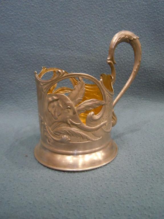 Подстаканник  серебро 875 проба, СССР, 121,84гр, клеймо 1927-1955гг