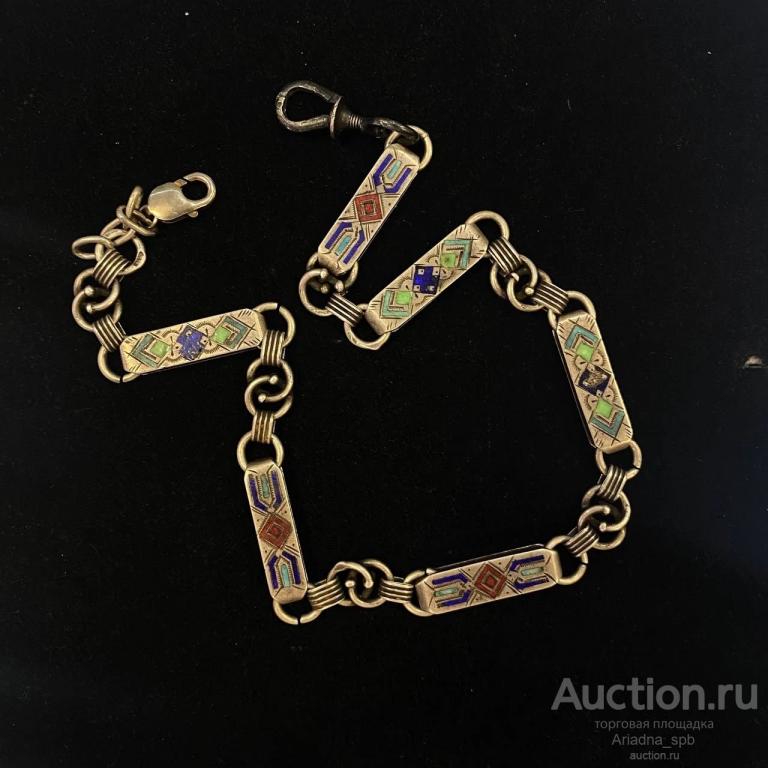 Дореволюционный шатлен. Серебро, 84 проба. Украшен эмалями! Большая редкость!