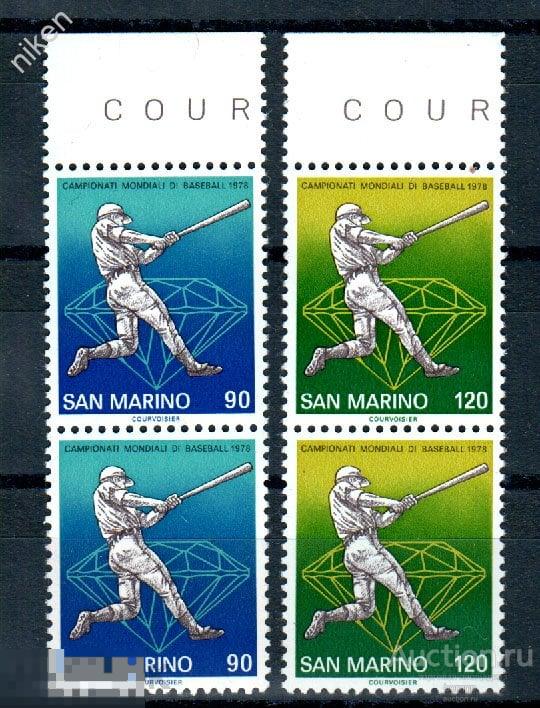 САН МАРИНО 1978 СПОРТ БЕЙСБОЛ ЧЕМПИОНАТ МИРА ВЕРТИКАЛЬНАЯ СЦЕПКА 57-1-123