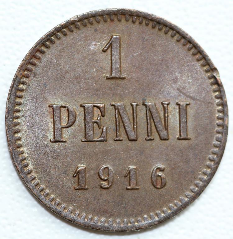 1 пенни 1916 Русская Финляндия