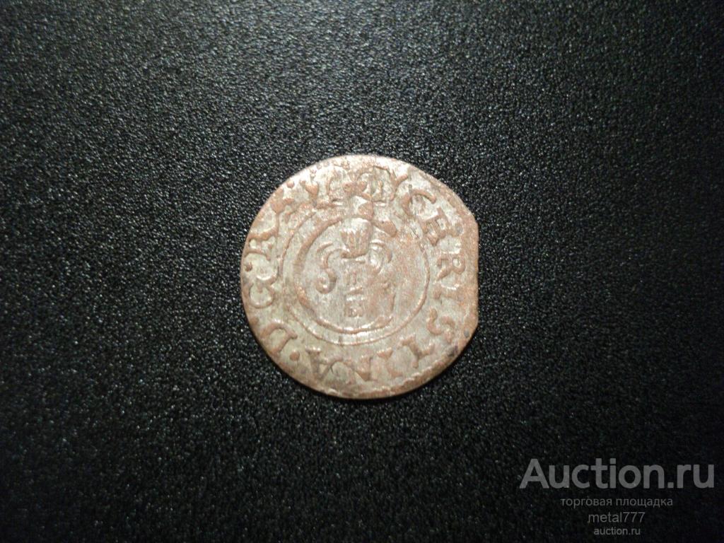 Солид. Рига под властью Швеции. Кристина. 1653 год. Серебро.