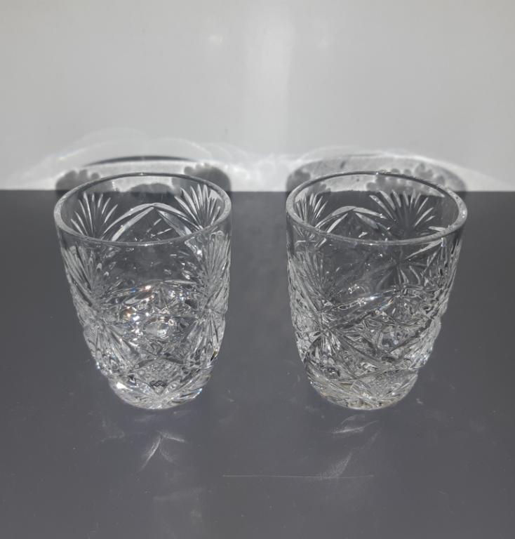 Хрустальная рюмка. Орнамент. Грань. СССР. 1970 - 1980 гг. 20 век.
