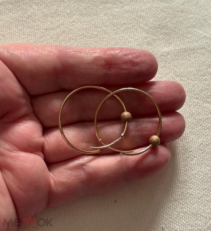 Серьги конго золото 585 проба Стильные.