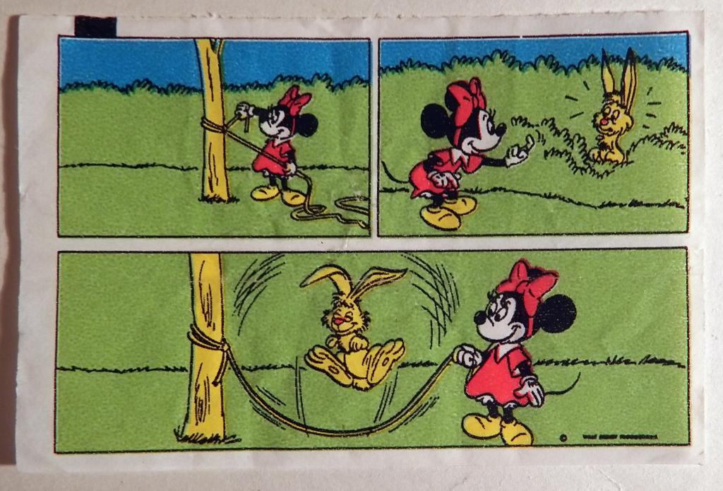 Вкладыш от жевательной резинки Donald. Дональд. Дисней. Микки Маус. 1980-е годы