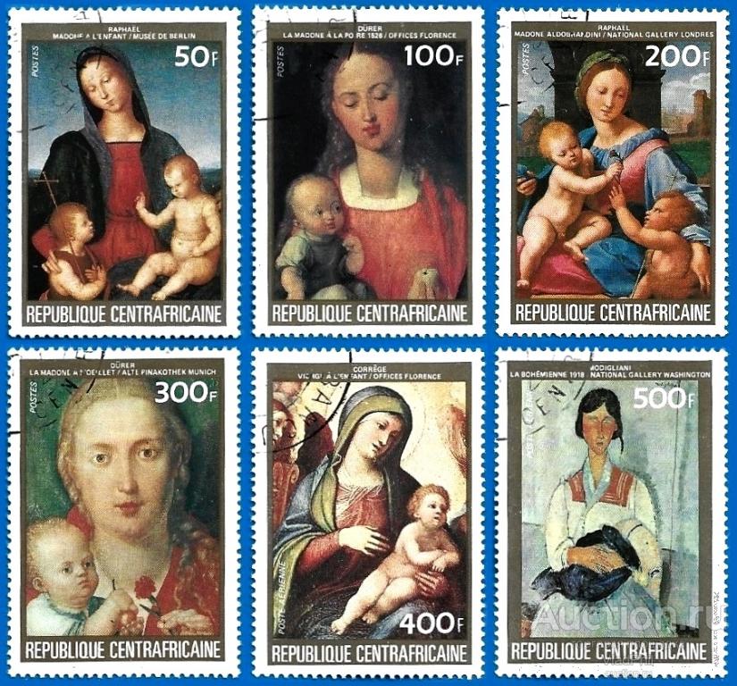 ЦАР 1984 MiNr 1019-24. Живопись (8 € | $ 6.2) CTO