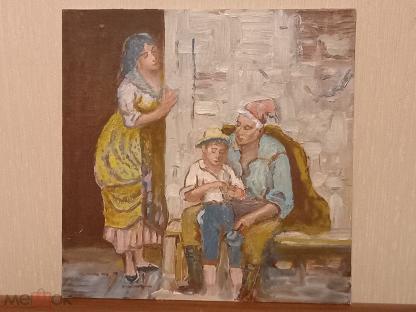 Картина  , холст,  масло жанровая картина