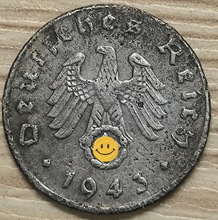 Германия, 3-й Рейх. 1 пфенниг (рейхспфенниu) 1943 г. Е(E). VF-