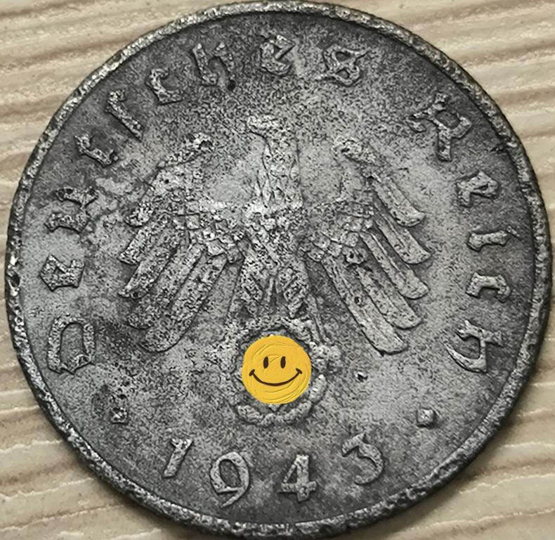 Германия, 3-й Рейх. 10 пфеннигов (рейхспфеннигов) 1943 г. F. VF