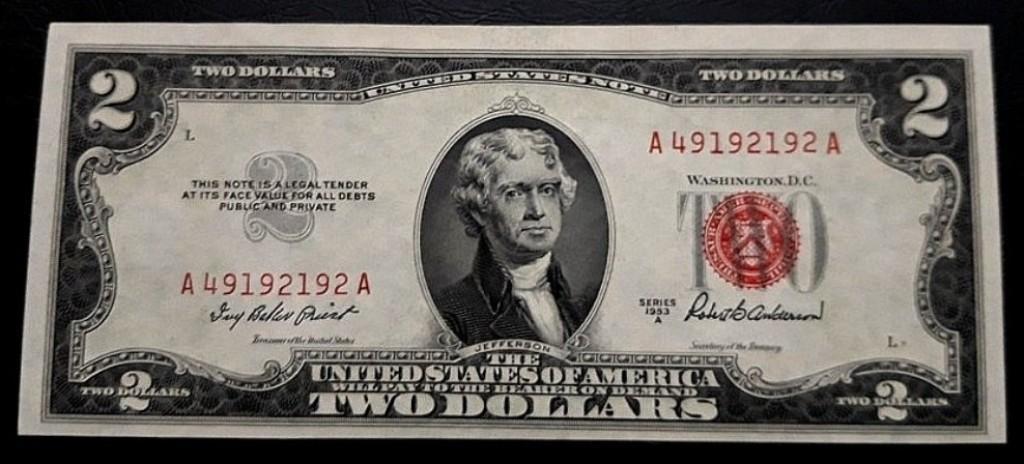 США 2 доллара 1953гА .. A 49192192 A