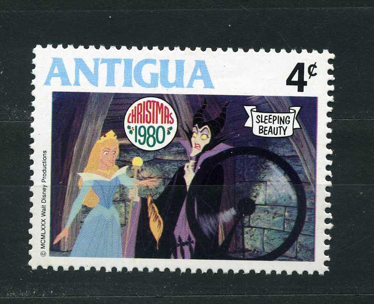 Антигуа. Спящая красавица. Мультфильмы. Дисней. Рождество. 1980.**