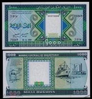 Мавритания 1000 угия 1989 года P-3Ea UNC