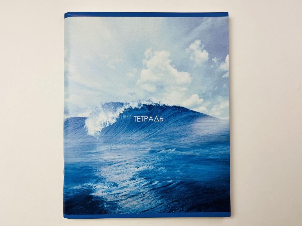 Тетрадь 96 листов в линейку Calligrata - Морской пейзаж. Волна 