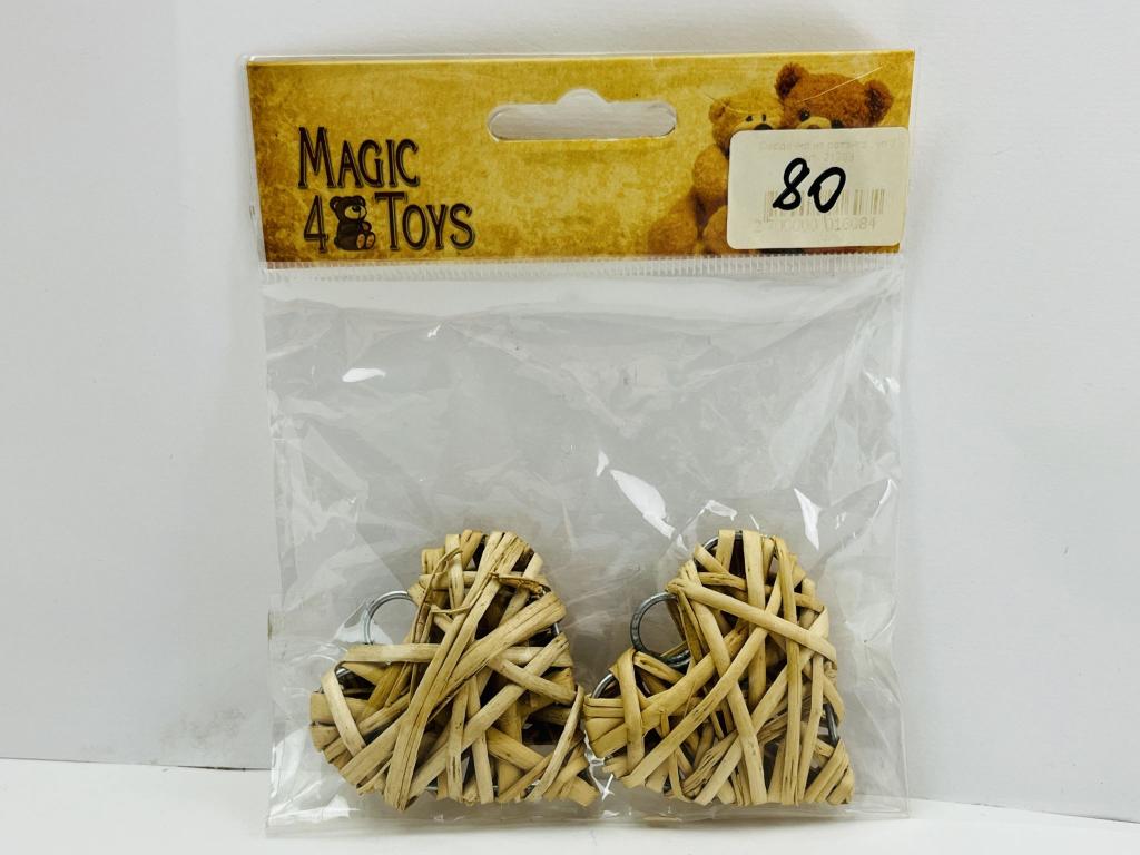 Набор из 2 декоративных элементов: Сердечко из ротанга 