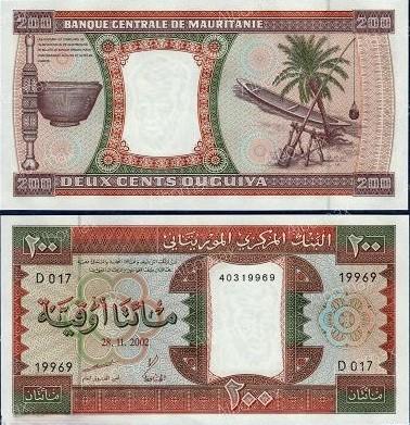 Мавритания 200 угий 2002 UNC