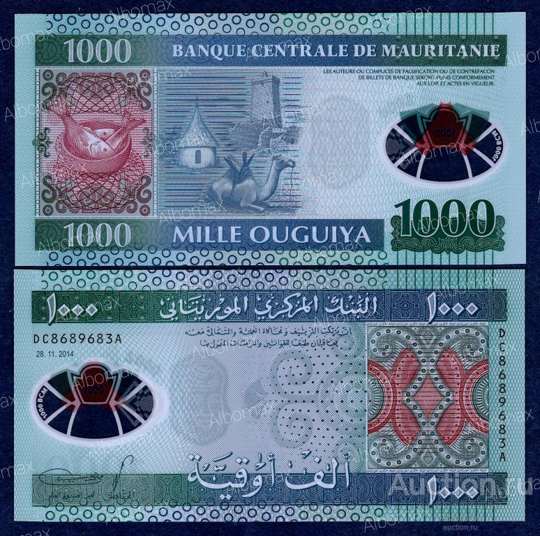 Мавритания 1000 угия 2014 год ПРЕСС (полимер) UNC