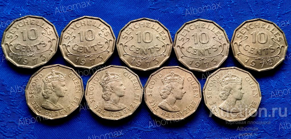 Сейшельские острова (Сейшелы) 10 центов 1973г aUNC/UNC Елизавета II