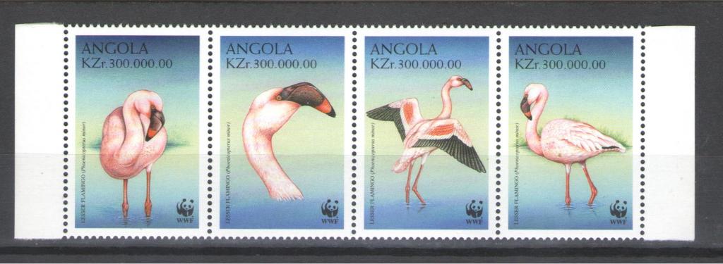Ангола 1999г.  Фламинго, серия, WWF. MNH.