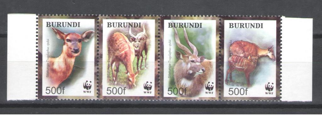Бурунди 2004г.  Антилопа , серия, WWF. MNH.