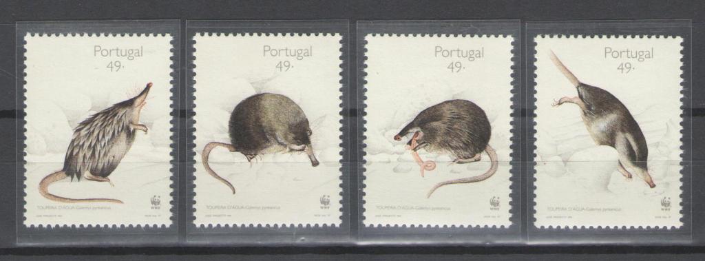 Португалия 1997г.  Выхухоль , серия, WWF. MNH.