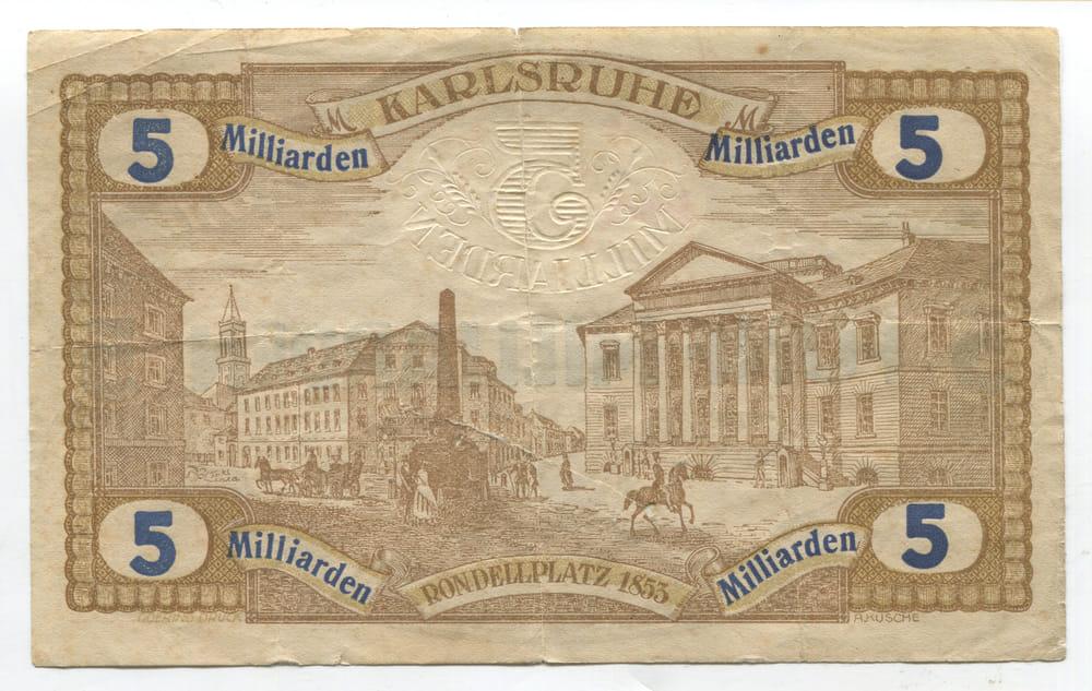 ГЕРМАНИЯ/КАРЛСРУЭ 5 МИЛЛИАРДОВ МАРОК 1923