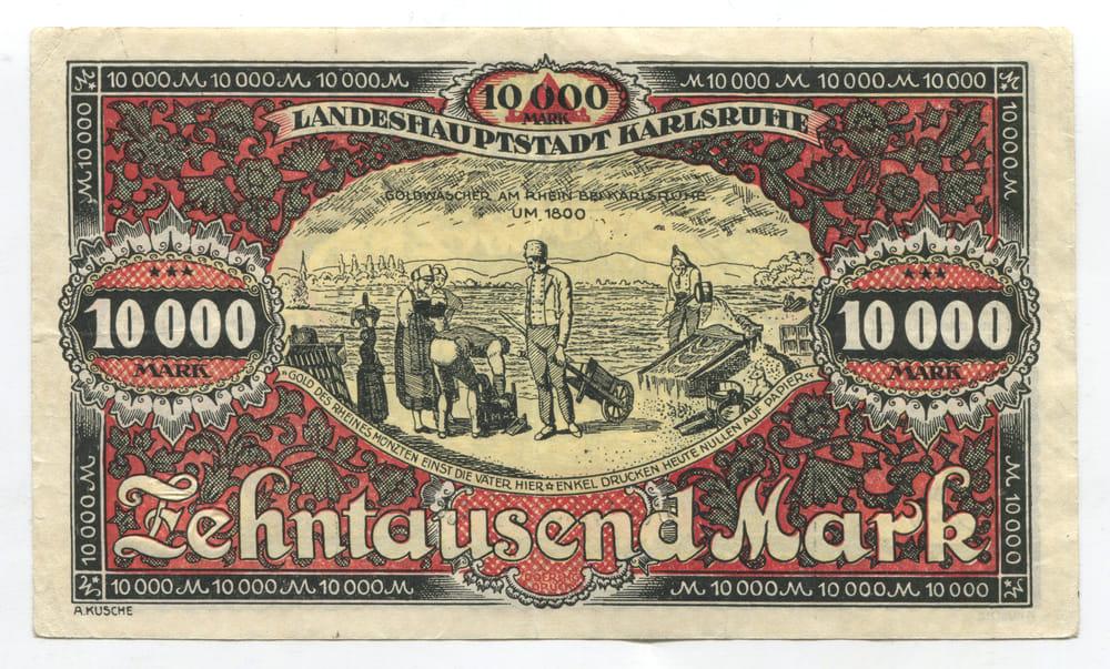 ГЕРМАНИЯ/КАРЛСРУЭ 10000 МАРОК 1923