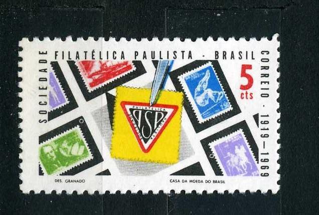 Бразилия. 50 лет филателистического общества Сан-Паулу. Серия. 1969.**