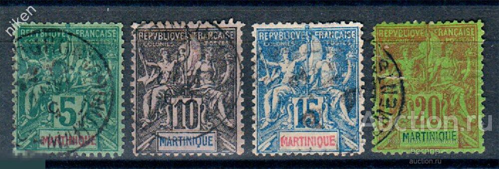 МАРТИНИКА 1892 ФРАНЦУЗСКИЕ КОЛОНИИ СТАНДАРТ ЭКЗОТИКА СТАРИННЫЕ МАРКИ 19 ВЕКА 55-1-269