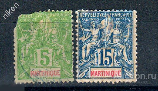 МАРТИНИКА 1892 ФРАНЦУЗСКИЕ КОЛОНИИ СТАНДАРТ ЭКЗОТИКА СТАРИННЫЕ МАРКИ 19 ВЕКА 55-1-265