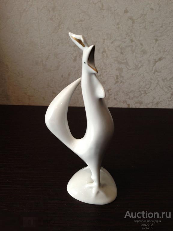 Петух Арт Деко,Статуэтка фарфоровая hollohaza (Hungary),1990 гг. 13 см.