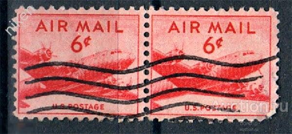 США 1947 СТАНДАРТ АВИАПОЧТА САМОЛЕТ ДУГЛАС АВИАЦИЯ СЦЕПКА 47-2-24