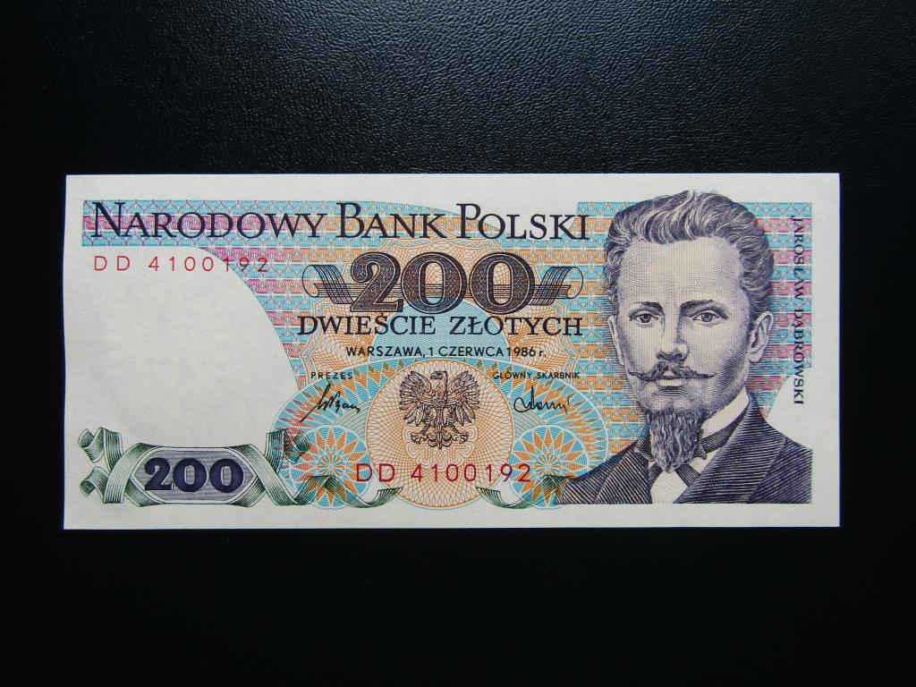 Польша - 200 злотых 1986г. UNC. Серия DD.