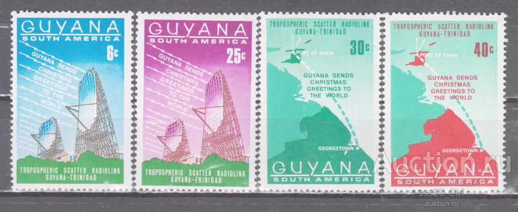 Гайана 1968 новая радиостанция Гайана-Тринидад Mi326-329 MNH